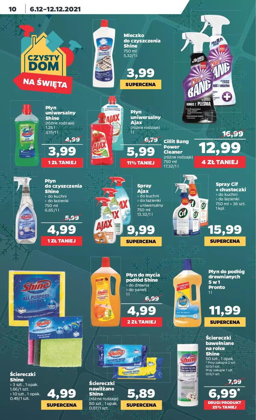 Gazetka promocyjna Netto - Gazetka spożywcza - ważna 06.12 do 12.12.2021 - strona 10 - produkty: Ajax, Chusteczki, Cif, Cillit Bang, Mleczko, Płyn do mycia, Pronto, Sprzątanie