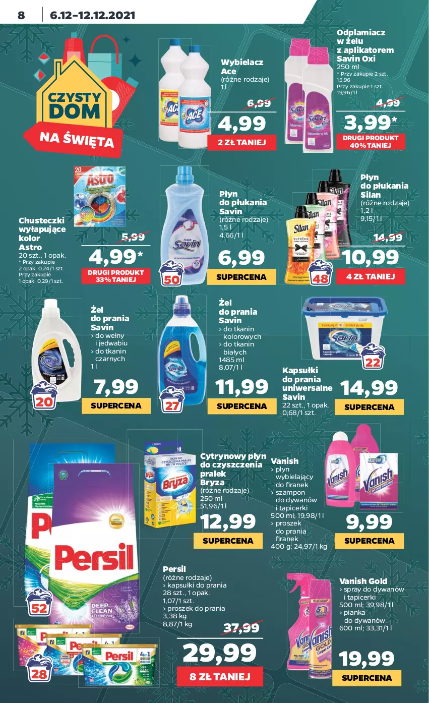 Gazetka promocyjna Netto - Gazetka spożywcza - ważna 06.12 do 12.12.2021 - strona 8 - produkty: Bryza, Chusteczki, Dywan, Kapsułki do prania, Odplamiacz, Persil, Płyn do płukania, Proszek do prania, Silan, Sprzątanie, Szampon, Vanish, Vanish Gold