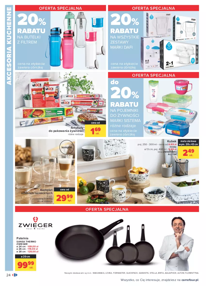 Gazetka promocyjna Carrefour - Gazetka Carrefour - ważna 23.08 do 04.09.2021 - strona 24 - produkty: Aquaphor, Brit, Brita, Kubek, Miska, Patelnia, Pojemnik