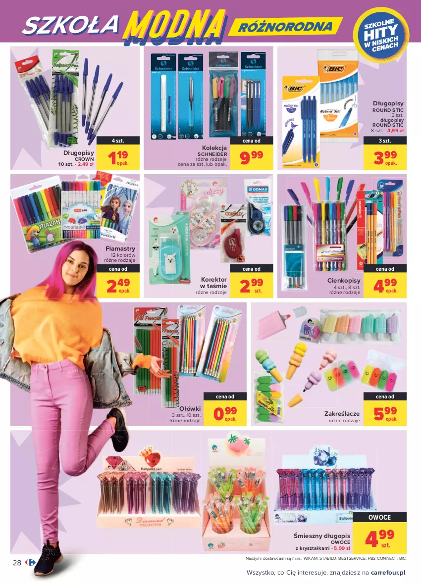 Gazetka promocyjna Carrefour - Gazetka Carrefour - ważna 23.08 do 04.09.2021 - strona 28 - produkty: BIC, Długopis, Flamastry, Owoce, Ser