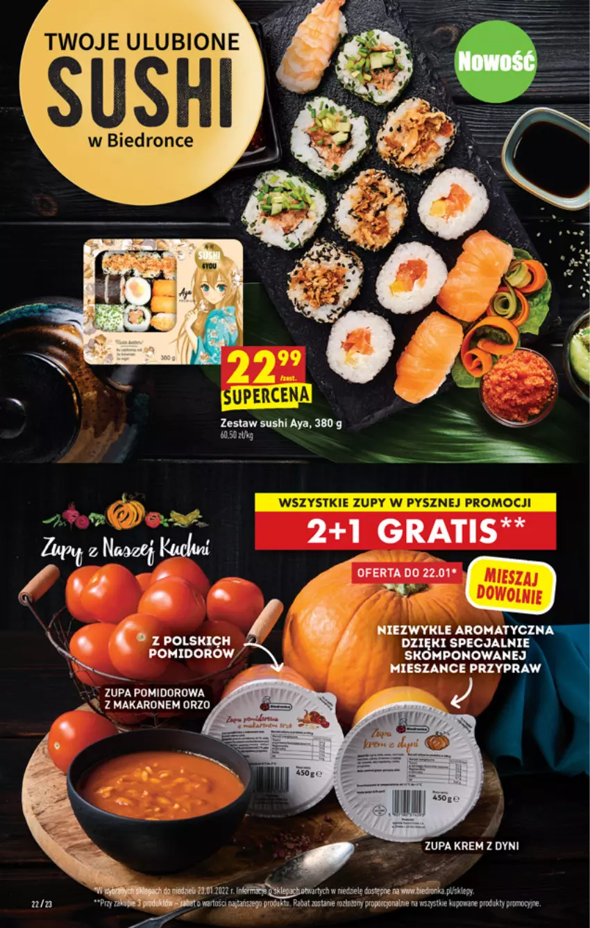 Gazetka promocyjna Biedronka - ważna 19.01 do 01.02.2022 - strona 22 - produkty: Fa, Makaron, Sushi, Zupa, Zupa pomidorowa