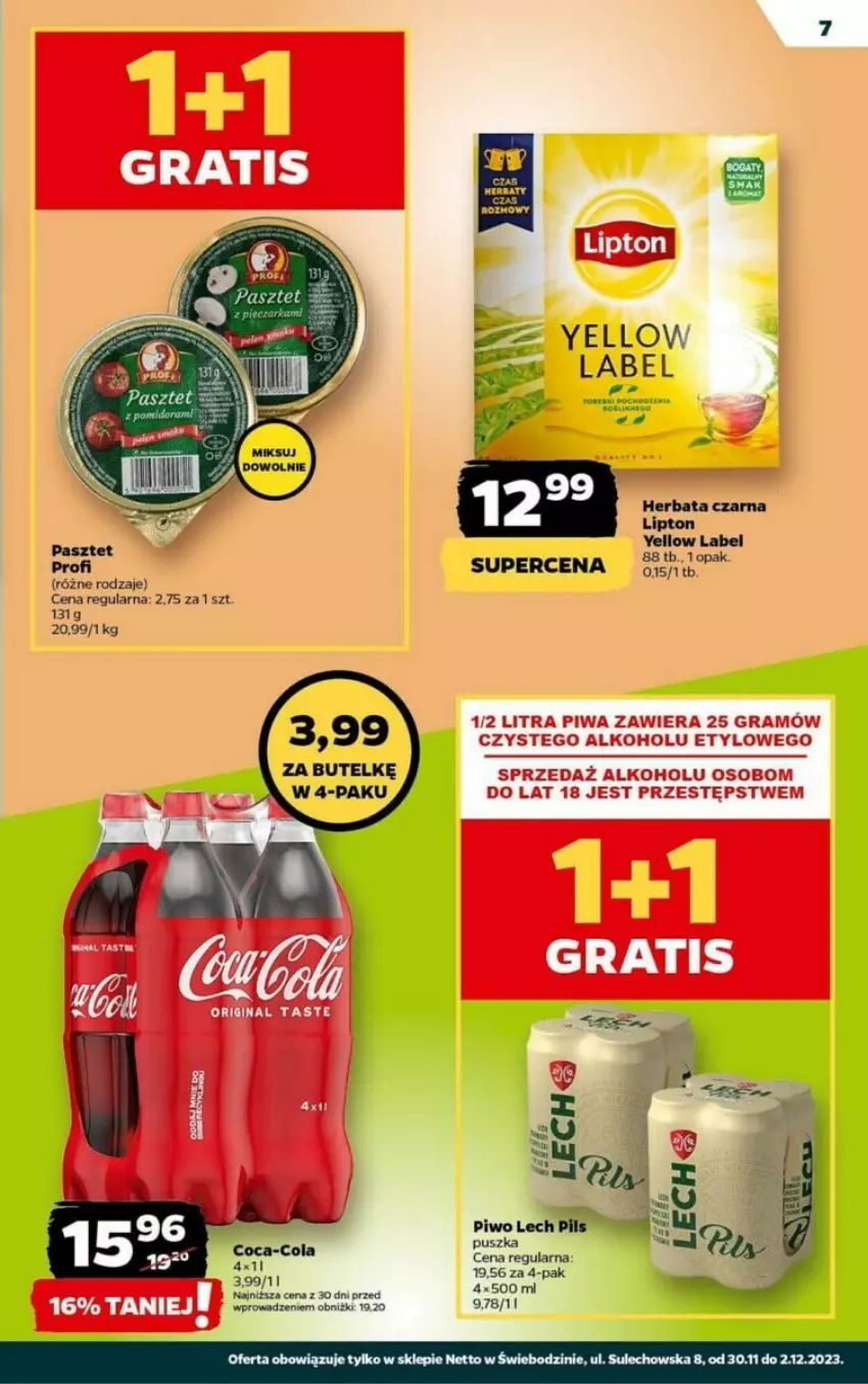 Gazetka promocyjna Netto - ważna 30.11 do 02.12.2023 - strona 10 - produkty: AEG, Coca-Cola, Fa, Herbata, Herbata czarna, Lipton, Pasztet, Piwa, Por, SVR