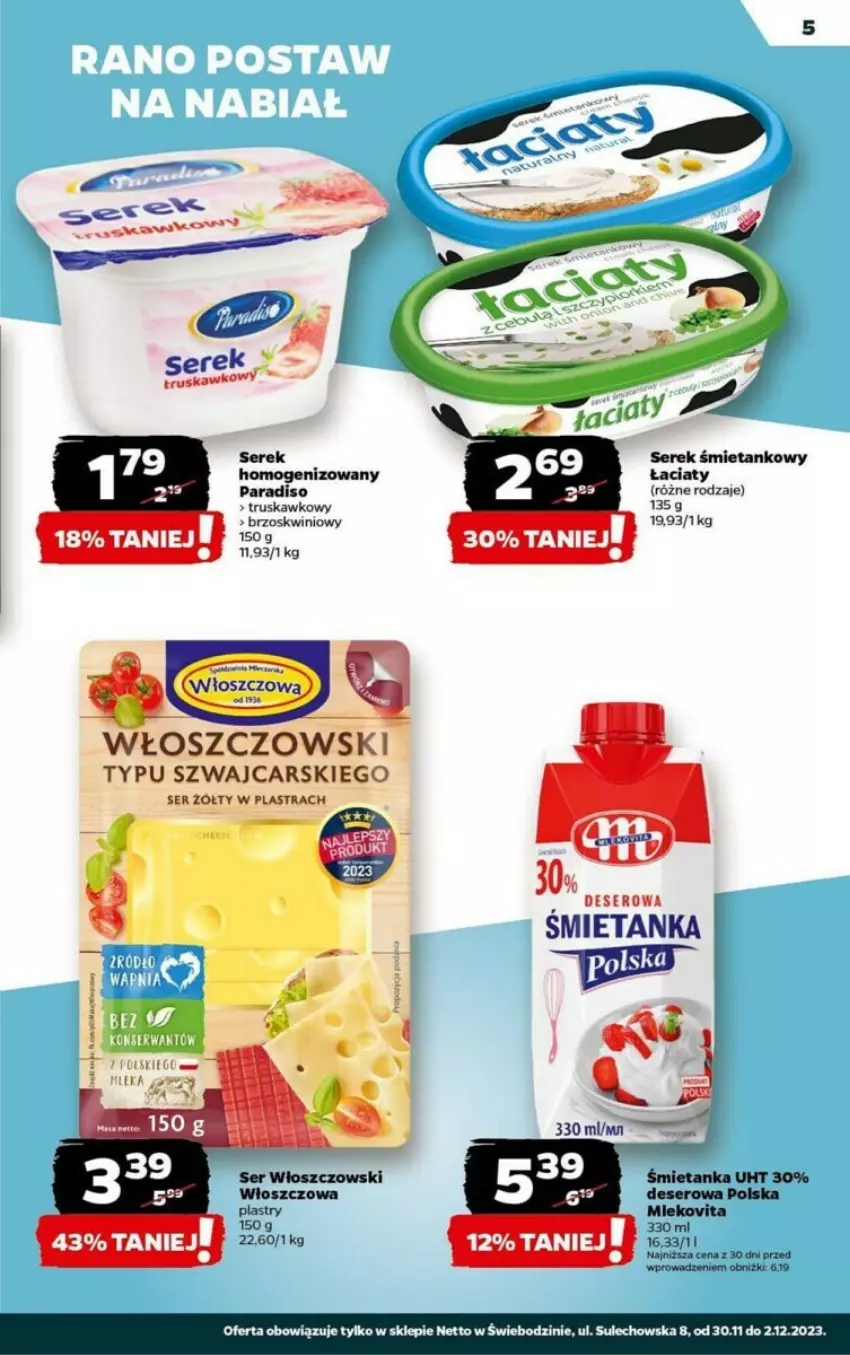 Gazetka promocyjna Netto - ważna 30.11 do 02.12.2023 - strona 8 - produkty: Cars, Deser, Ser, Serek, Serek homogenizowany, Włoszczowski