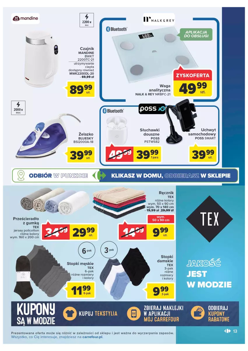 Gazetka promocyjna Carrefour - Gazetka Produkty Carrefour w mądrej cenie - ważna 31.05 do 11.06.2022 - strona 13 - produkty: Czajnik, Fa, K2, Prześcieradło, Ręcznik, Słuchawki, Top