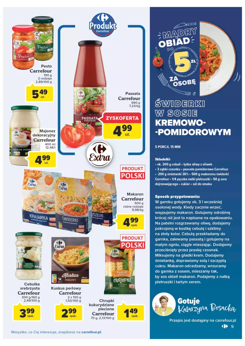 Gazetka promocyjna Carrefour - Gazetka Produkty Carrefour w mądrej cenie - ważna 31.05 do 11.06.2022 - strona 9 - produkty: Chrupki, Cukier, Czosnek, Gin, Kuskus, Majonez, Makaron, Por, Ser, Sól, Sos