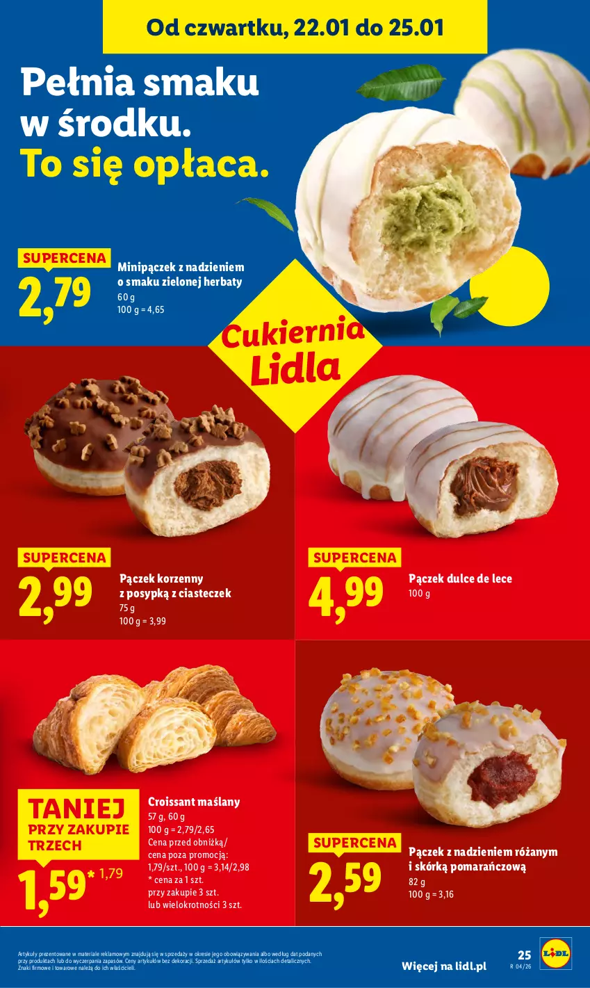 Gazetka promocyjna Lidl - GAZETKA - ważna 22.01 do 25.01.2026 - strona 25 - produkty: Croissant, Cukier, Pączek, Róża