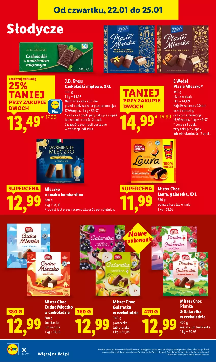 Gazetka promocyjna Lidl - GAZETKA - ważna 22.01 do 25.01.2026 - strona 36 - produkty: Gala, Galaretka, Laur, Mleczko, Por, Ptasie mleczko