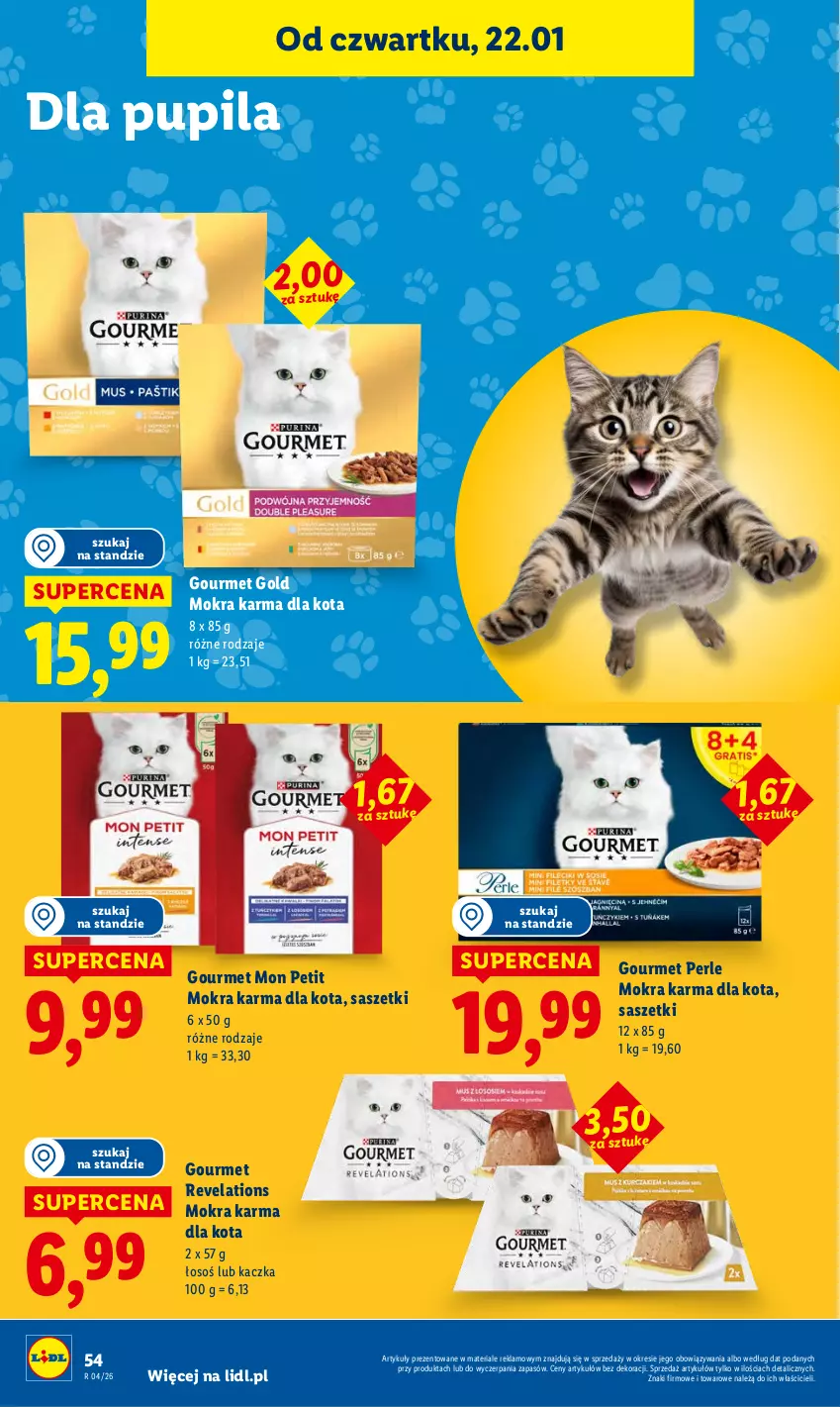 Gazetka promocyjna Lidl - GAZETKA - ważna 22.01 do 25.01.2026 - strona 54 - produkty: Gourmet Gold, Kaczka, Mokra karma