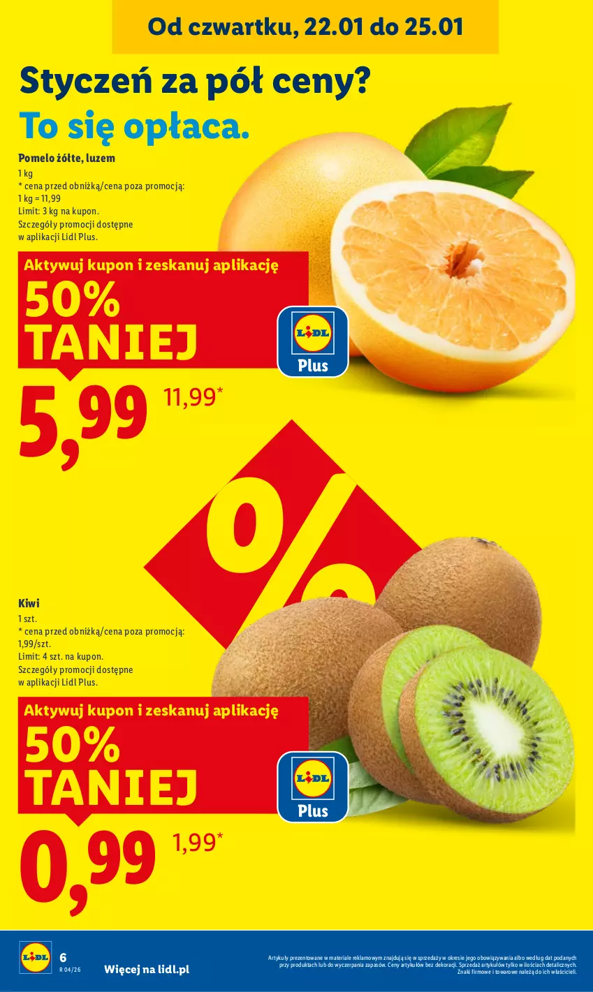 Gazetka promocyjna Lidl - GAZETKA - ważna 22.01 do 25.01.2026 - strona 6 - produkty: Kiwi, Pomelo