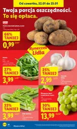 Gazetka promocyjna Lidl - GAZETKA - Gazetka - ważna od 25.01 do 25.01.2026 - strona 20 - produkty: Por, Czosnek, Rukola, Ziemniaki, Winogrona, Seler naciowy, Wino