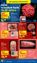 Gazetka promocyjna Lidl - GAZETKA - Gazetka - ważna od 25.01 do 25.01.2026 - strona 26 - produkty: Mięso mielone, Sok, Sokołów, Tatar wołowy, Hamburger, Lack, Burger, Wołowina, Mięso, Schab bez kości