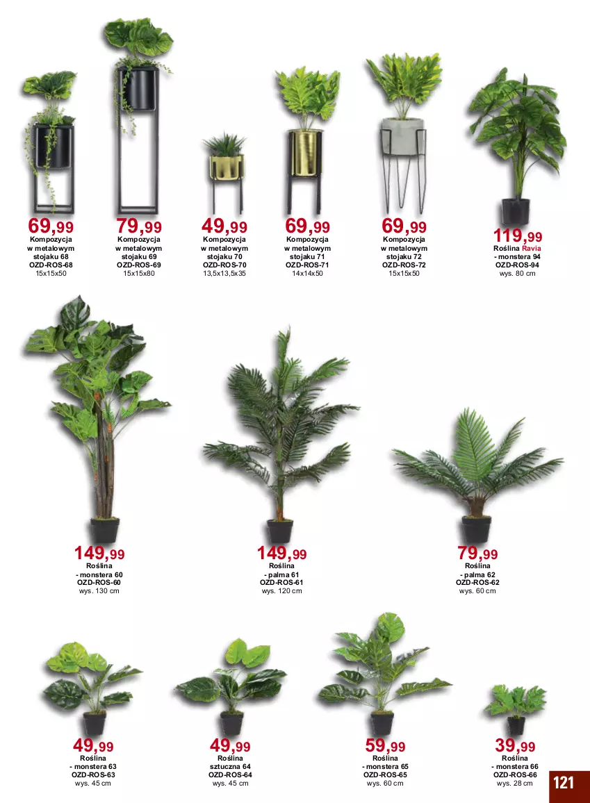 Gazetka promocyjna Bodzio - ważna 01.01 do 31.03.2022 - strona 121 - produkty: Palma, Roślina sztuczna, Stojak, Tera