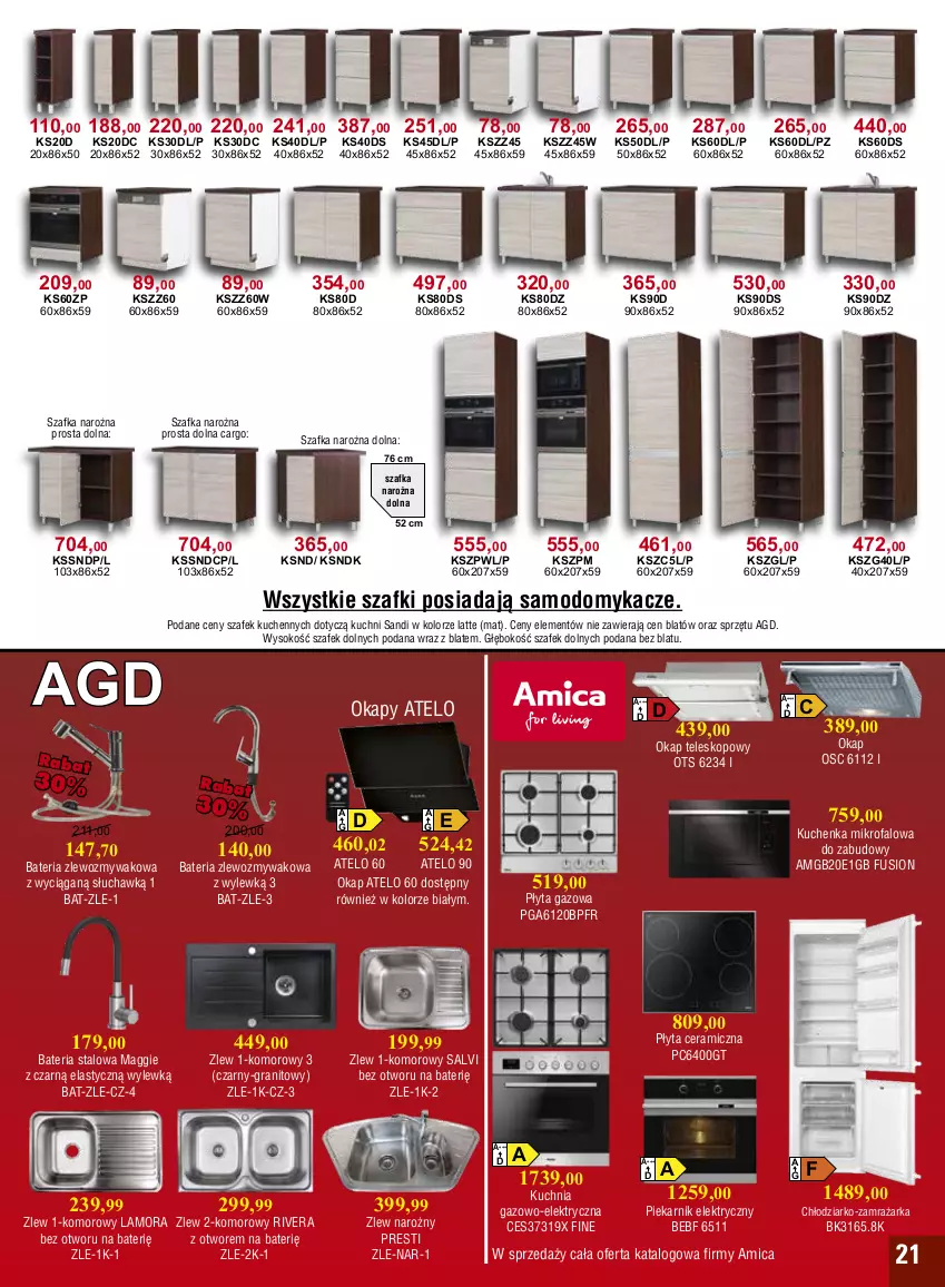 Gazetka promocyjna Bodzio - ważna 01.01 do 31.03.2022 - strona 21 - produkty: Amica, Bateria, Fa, Fusion, Gra, Kuchenka mikrofalowa, Kuchnia, Kuchnia gazowo-elektryczna, Maggi, Okap, Piekarnik, Płyta, Sok, Szafka, Teleskop, Zamrażarka, Zlew, Zlewozmywak