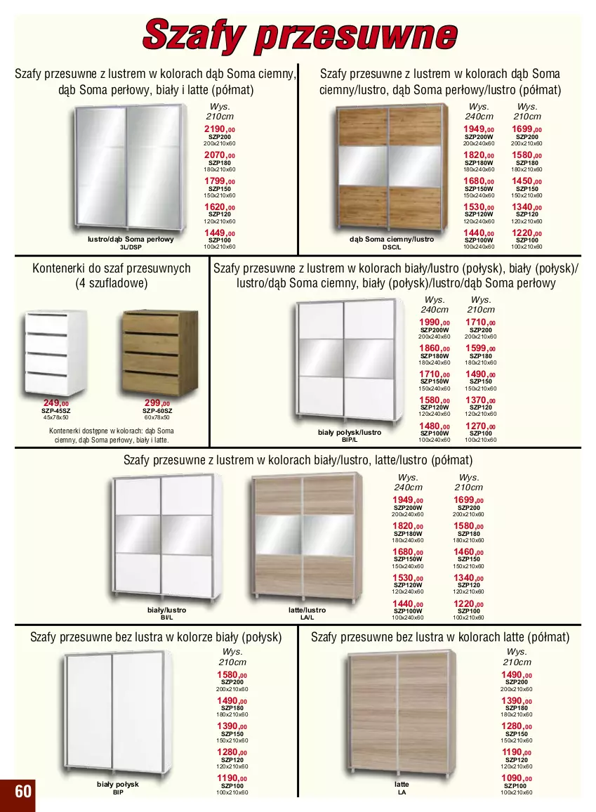 Gazetka promocyjna Bodzio - ważna 01.01 do 31.03.2022 - strona 60 - produkty: Lustro, Szafy przesuwne