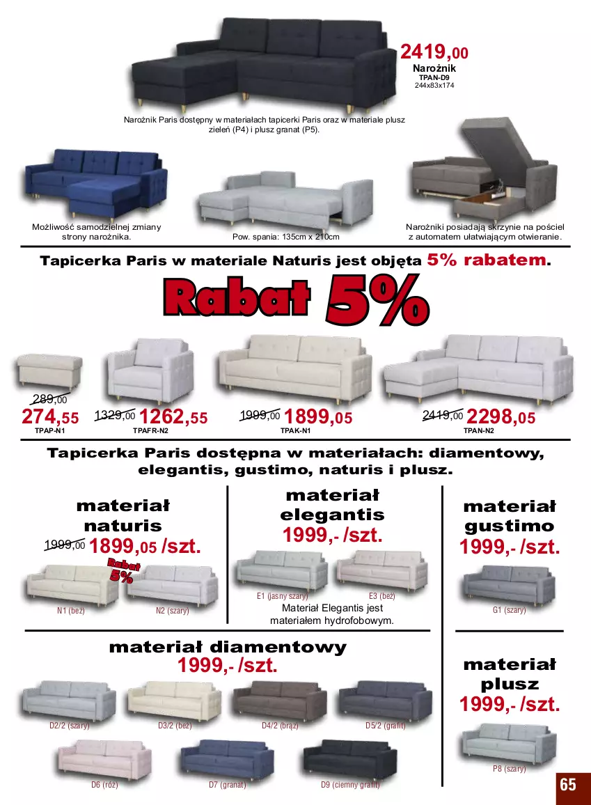 Gazetka promocyjna Bodzio - ważna 01.01 do 31.03.2022 - strona 65 - produkty: Gra, Granat, Narożnik, Pościel, Tapicerka