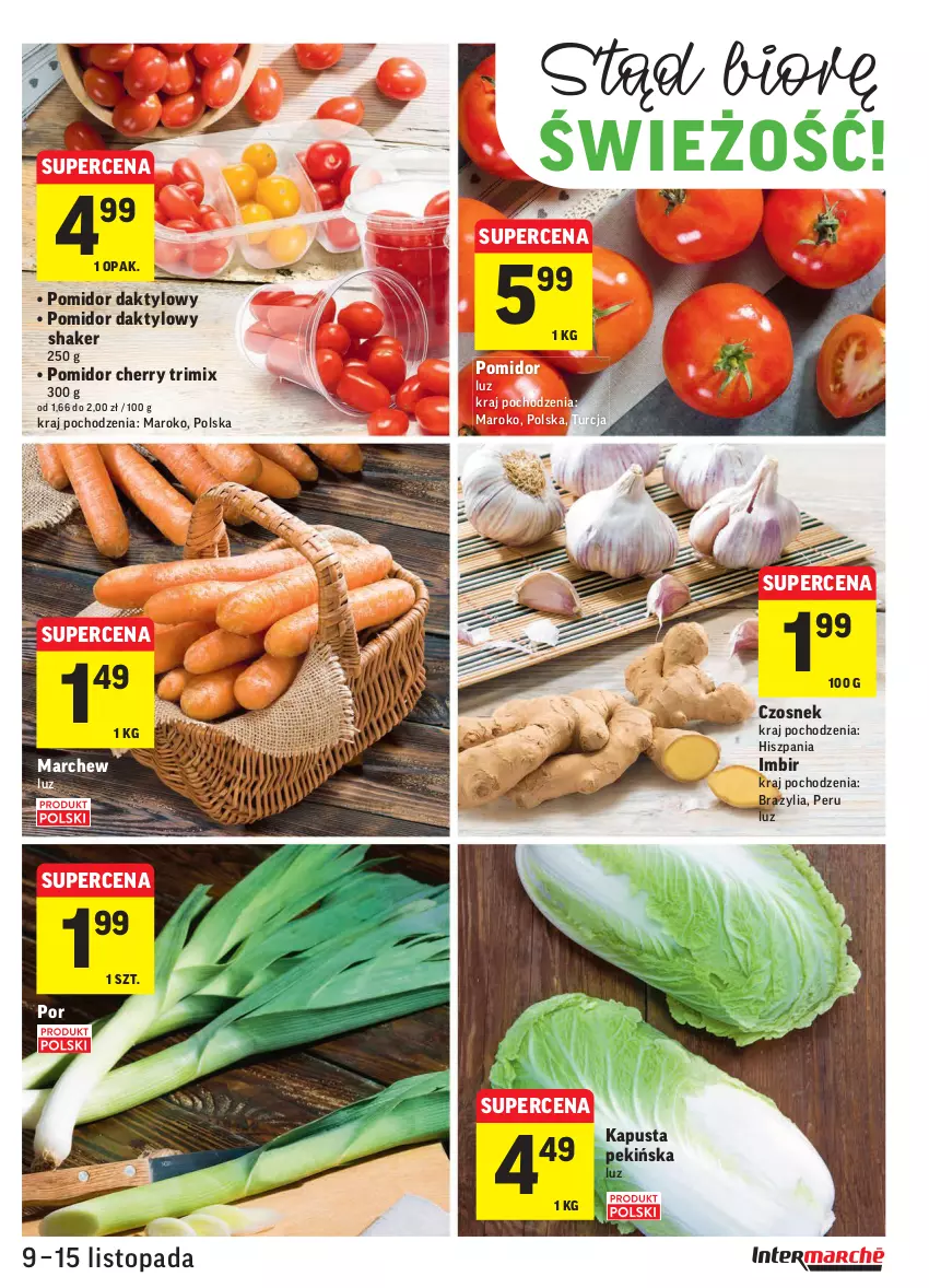 Gazetka promocyjna Intermarche - Gazetka promocyjna - ważna 09.11 do 15.11.2021 - strona 9 - produkty: Czosnek, Imbir, Por, Top