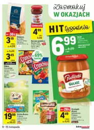 Gazetka promocyjna Intermarche - Gazetka promocyjna - Gazetka - ważna od 15.11 do 15.11.2021 - strona 23 - produkty: Makaron, Top, Przekąski dla psa, Friskies, Chipsy, Pudliszki, Suszone pomidory, Olej, Pomidory, Adventuros