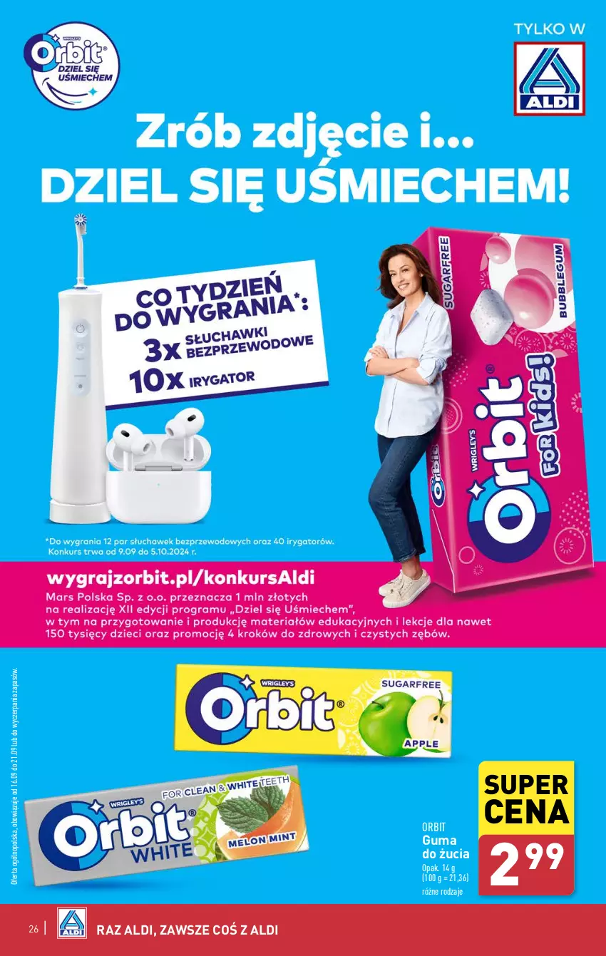 Gazetka promocyjna Aldi - Pełna oferta - ważna 16.09 do 21.09.2024 - strona 26 - produkty: Guma do żucia, Orbit