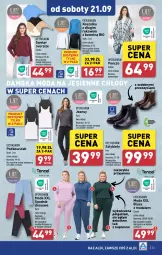 Gazetka promocyjna Aldi - Pełna oferta - Gazetka - ważna od 21.09 do 21.09.2024 - strona 33 - produkty: Podkoszulek, Sweter, Sztyblety, Kosz, Koszulka, Dres, Moda, Spodnie, Bluza, Spodnie dresowe, Ponczo, K2, Fa