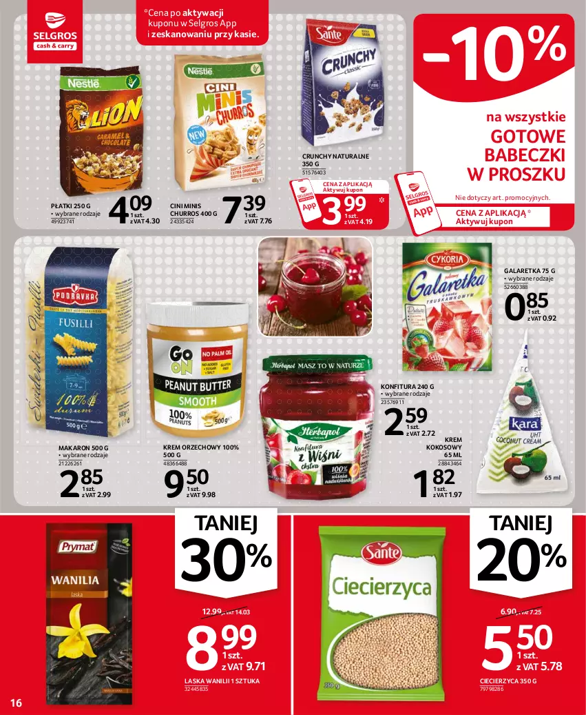 Gazetka promocyjna Selgros - Oferta spożywcza - ważna 22.07 do 04.08.2021 - strona 16 - produkty: Babeczki, Cini Minis, Gala, Galaretka, Kokos, Konfitura, Krem orzechowy, LG, Makaron