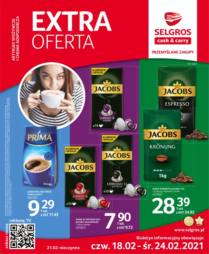 Gazetka promocyjna Selgros - Extra Oferta - ważna 01.02 do 28.02.2021 - strona 1 - produkty: Fa, Jacobs, Kawa, Kawa mielona, Kawa ziarnista, LG, Prima, Tran