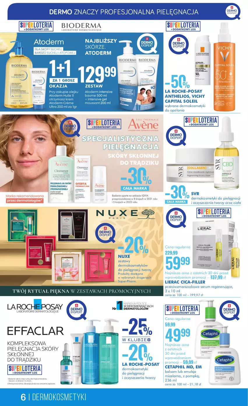 Gazetka promocyjna Super Pharm - Gazetka - ważna 14.09 do 27.09.2023 - strona 6 - produkty: Cetaphil, Emulsja, Helio, Kosmetyki do pielęgnacji, La Roche-Posay, Lierac, Mars, Nuxe, Rum, Ser, Serum, SVR, Vichy