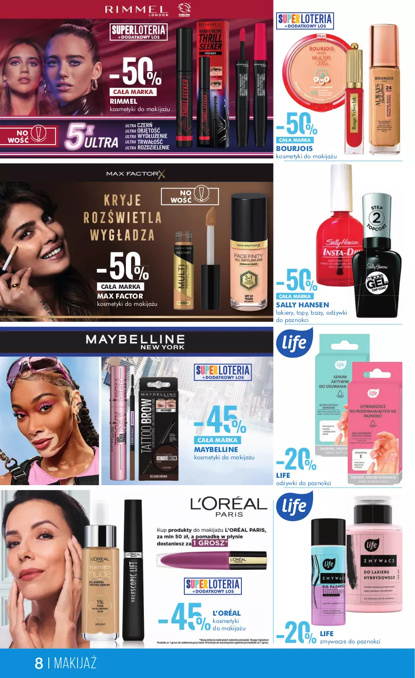 Gazetka promocyjna Super Pharm - Gazetka - ważna 14.09 do 27.09.2023 - strona 8 - produkty: Bell, Bourjois, Fa, L’Oréal, Lakier, Makijaż, Max Factor, Maybelline, Sally Hansen, Top