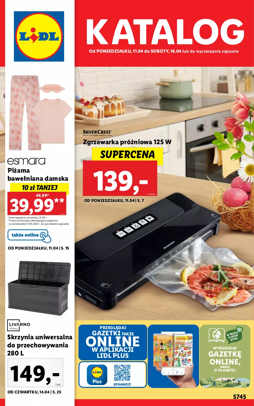 Gazetka promocyjna Lidl - GAZETKA - ważna 11.04 do 16.04.2022 - strona 1 - produkty: Piżama, Warka