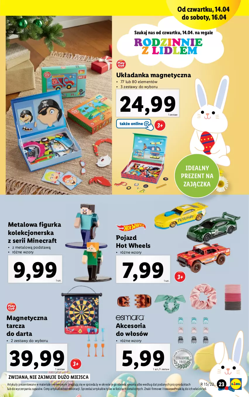 Gazetka promocyjna Lidl - GAZETKA - ważna 11.04 do 16.04.2022 - strona 23 - produkty: Hot Wheels, Minecraft, Pojazd, Ser, Układanka