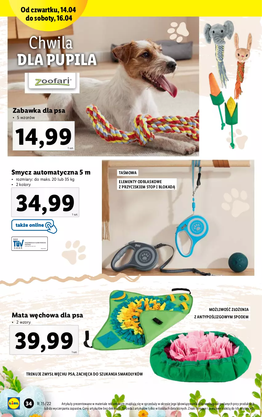 Gazetka promocyjna Lidl - GAZETKA - ważna 11.04 do 16.04.2022 - strona 34 - produkty: Smycz, Top, Zabawka