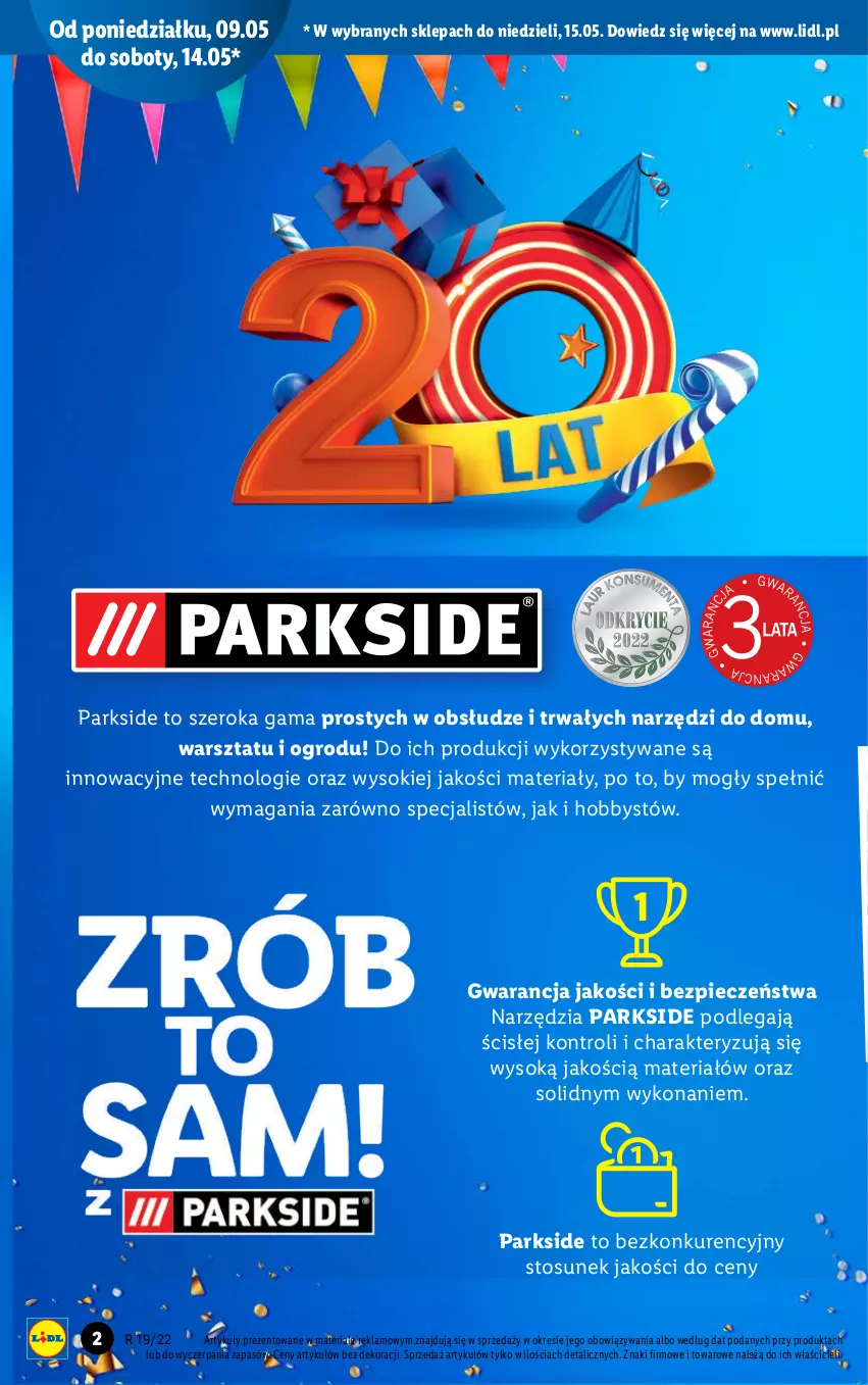 Gazetka promocyjna Lidl - GAZETKA - ważna 09.05 do 15.05.2022 - strona 2 - produkty: Hobby, Parkside, Piec, Sok