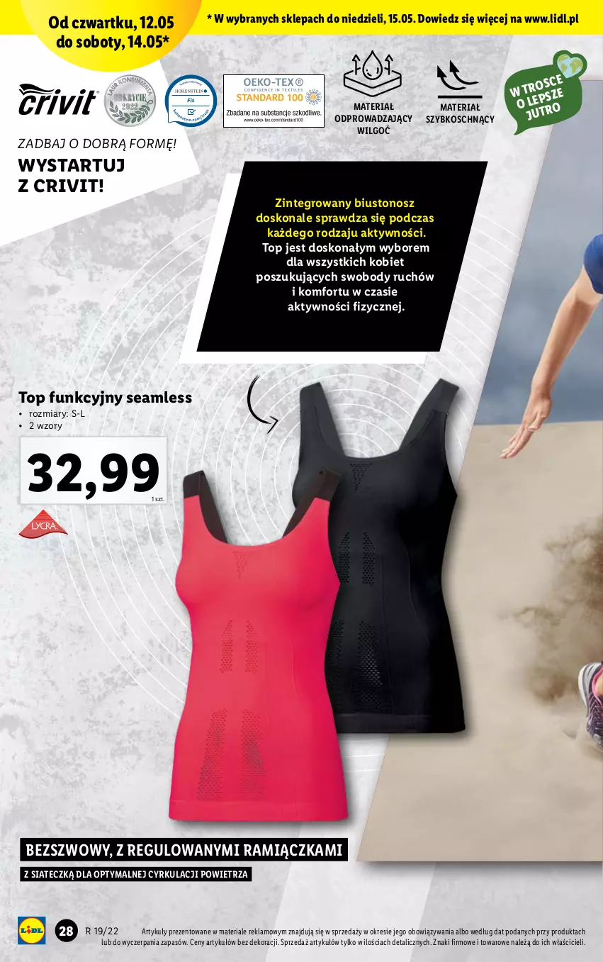 Gazetka promocyjna Lidl - GAZETKA - ważna 09.05 do 15.05.2022 - strona 28 - produkty: Biustonosz, Body, LG, Top