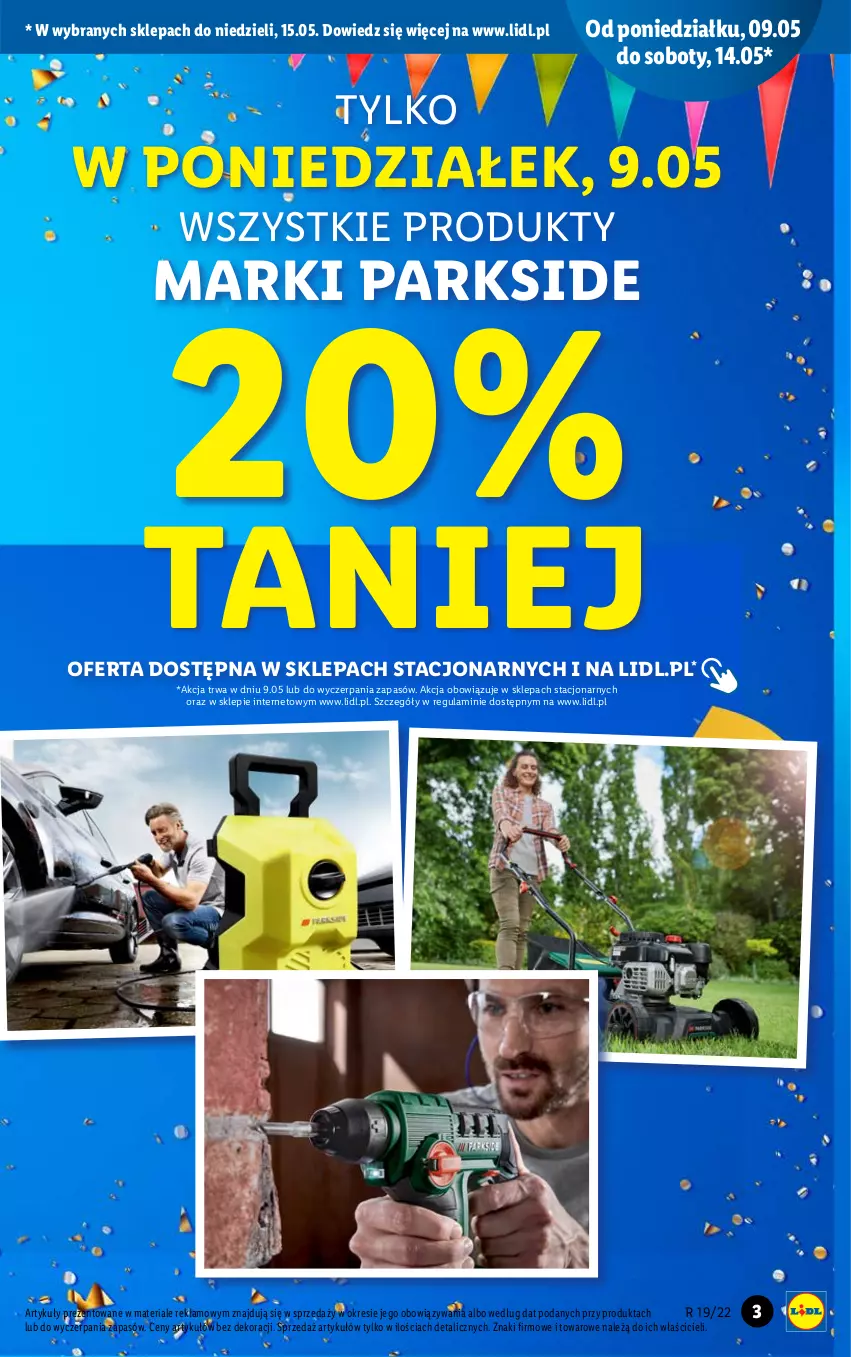 Gazetka promocyjna Lidl - GAZETKA - ważna 09.05 do 15.05.2022 - strona 3 - produkty: Parkside