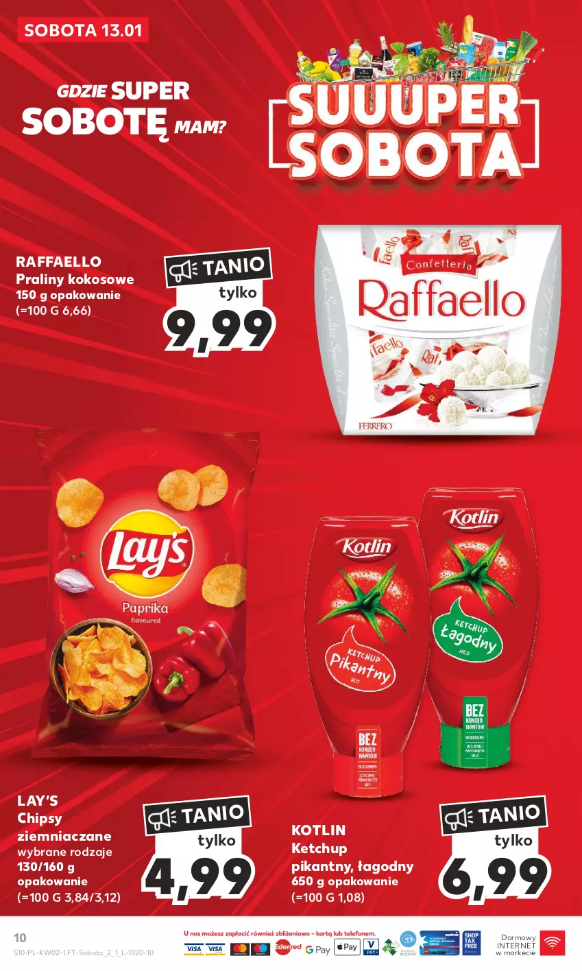 Gazetka promocyjna Kaufland - Gazetka tygodnia - ważna 11.01 do 17.01.2024 - strona 10 - produkty: Chipsy, Fa, Ketchup, Kokos, Kotlin, Lay’s, Praliny, Raffaello