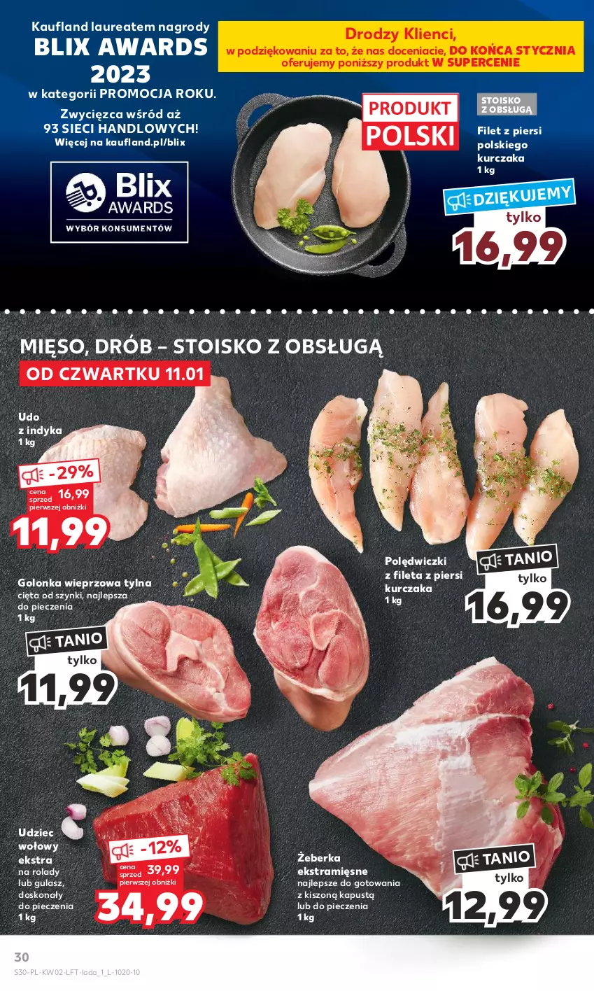 Gazetka promocyjna Kaufland - Gazetka tygodnia - ważna 11.01 do 17.01.2024 - strona 30 - produkty: Drób, Golonka wieprzowa, Kapustą, Kurczak, Laur, Mięso, Piec, Udziec wołowy