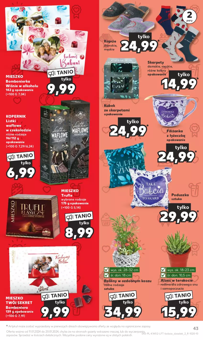 Gazetka promocyjna Kaufland - Gazetka tygodnia - ważna 11.01 do 17.01.2024 - strona 43 - produkty: Bomboniera, Filiżanka, Gra, Kapcie, Karp, Koc, Kosz, Kret, Kubek, Mop, Poduszka, Tera