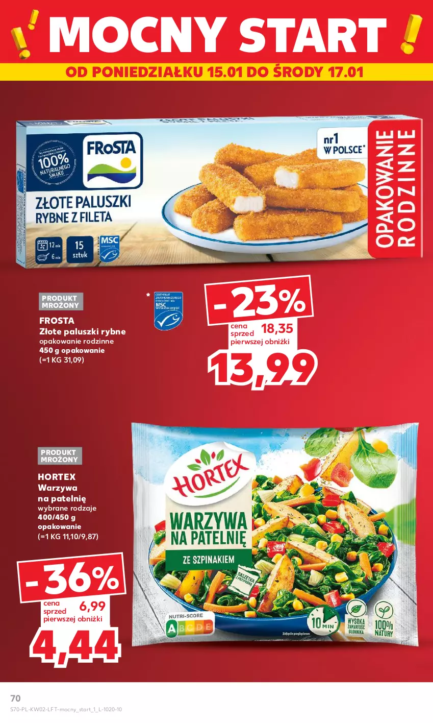 Gazetka promocyjna Kaufland - Gazetka tygodnia - ważna 11.01 do 17.01.2024 - strona 70 - produkty: Frosta, Hortex, Paluszki rybne, Warzywa