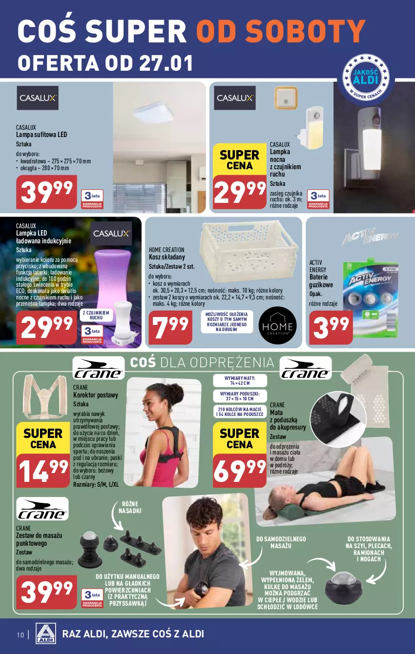 Gazetka promocyjna Aldi - Artykuły przemysłowe i tekstylia - ważna 24.01 do 27.01.2024 - strona 10 - produkty: Kosz, Lampa, Lampa sufitowa, Por, Sport