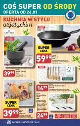 Gazetka promocyjna Aldi - Artykuły przemysłowe i tekstylia - Gazetka - ważna od 27.01 do 27.01.2024 - strona 2 - produkty: Makaron, Sok, Noż, Gra, Nóż do chleba, Nóż uniwersalny, Kuchnia, Pesto, Szczypce, Nóż szefa kuchni, Cedzak, Chleb, Patelnia, Fa