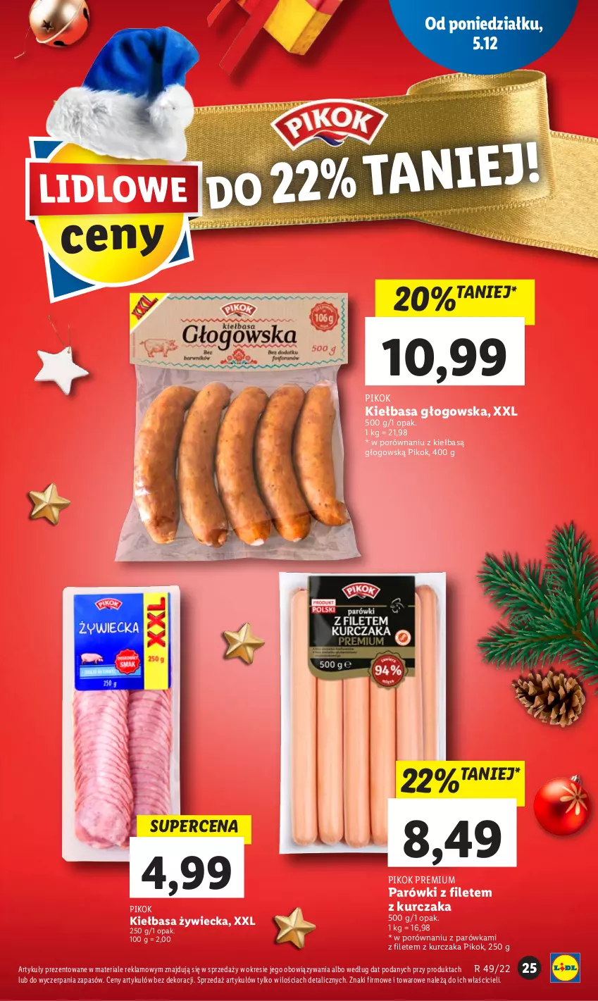 Gazetka promocyjna Lidl - GAZETKA - ważna 05.12 do 07.12.2022 - strona 29 - produkty: Kiełbasa, Kiełbasa głogowska, Kurczak, Parówki, PIKOK, Por