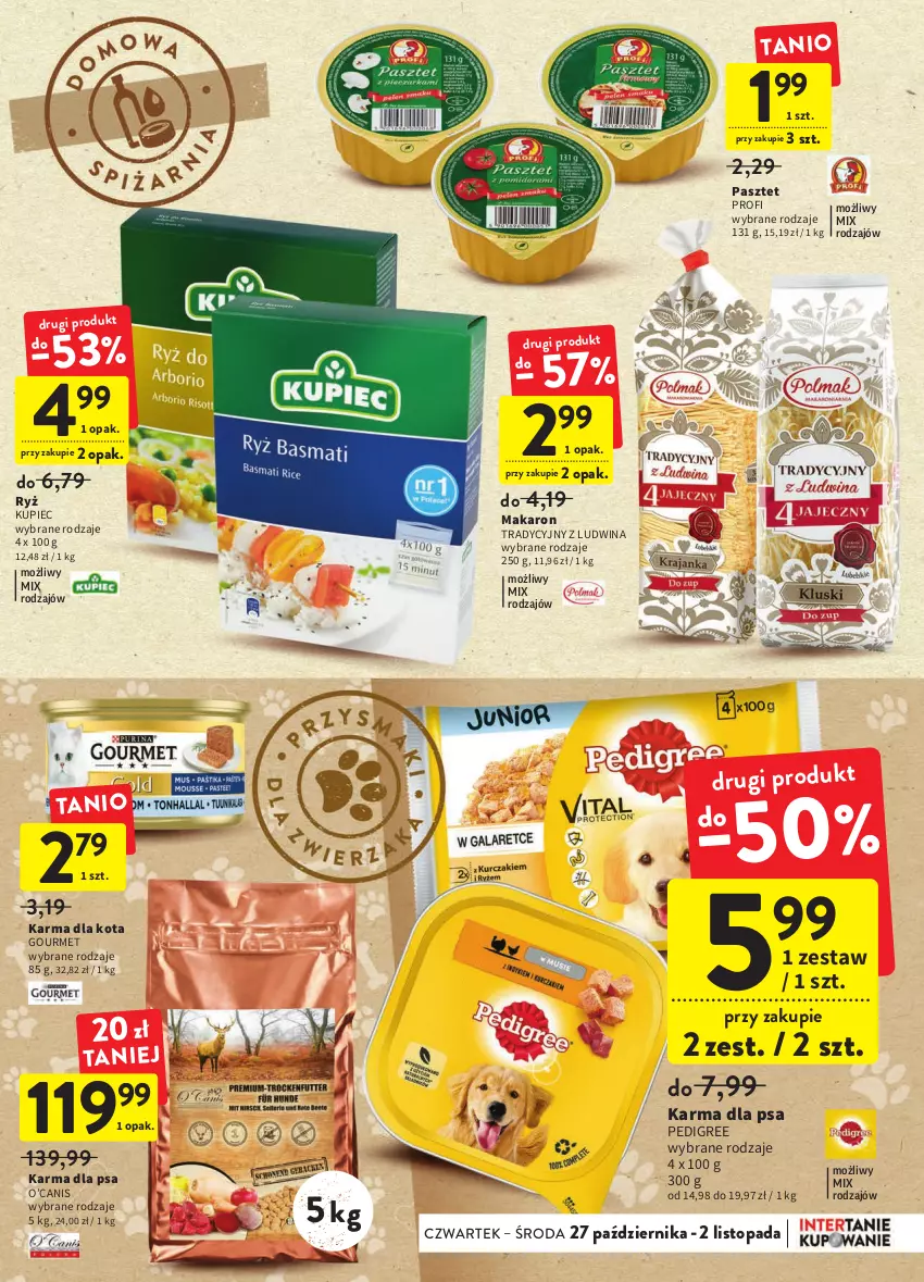 Gazetka promocyjna Intermarche - Gazetka Intermarche - ważna 27.10 do 02.11.2022 - strona 33 - produkty: Kupiec, Makaron, Pasztet, Pedigree, Piec, Ryż, Top