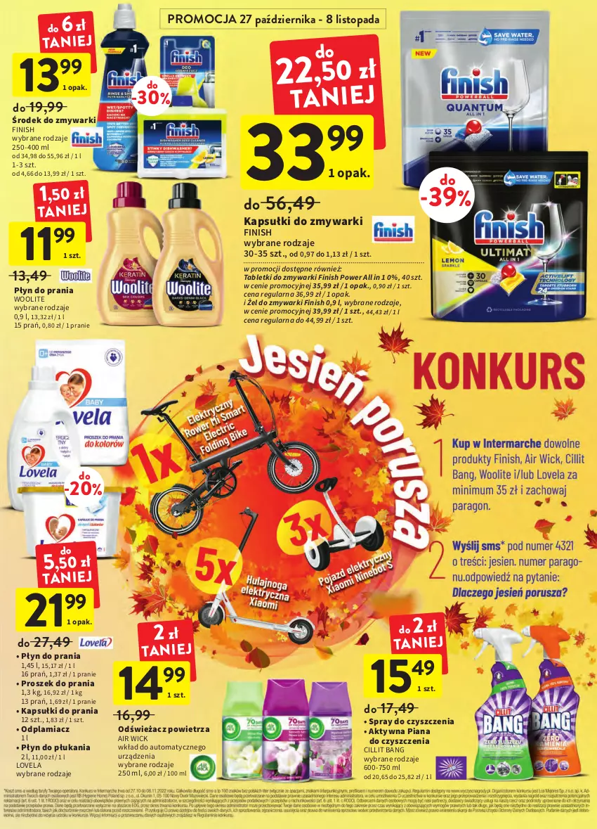 Gazetka promocyjna Intermarche - Gazetka Intermarche - ważna 27.10 do 02.11.2022 - strona 37 - produkty: Air Wick, Cillit Bang, Finish, Kapsułki do prania, Lovela, Odplamiacz, Odświeżacz powietrza, Płyn do płukania, Płyn do prania, Proszek do prania, Spray do czyszczenia, Tablet, Tabletki do zmywarki, Top, Vizir, Woolite, Zmywarki