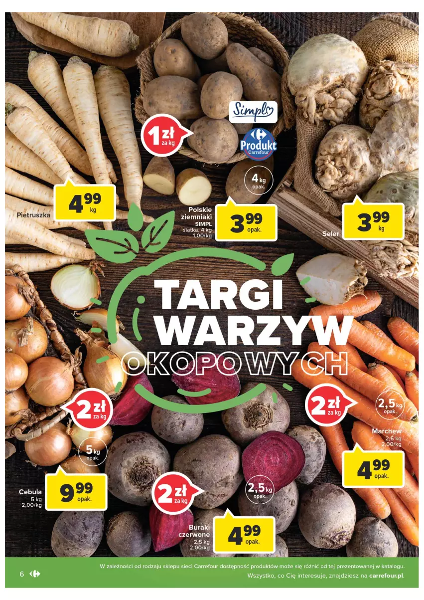 Gazetka promocyjna Carrefour - Gazetka Targ świeżości - ważna 02.11 do 07.11.2022 - strona 6 - produkty: Cebula, Pietruszka, Siatka, Ziemniaki