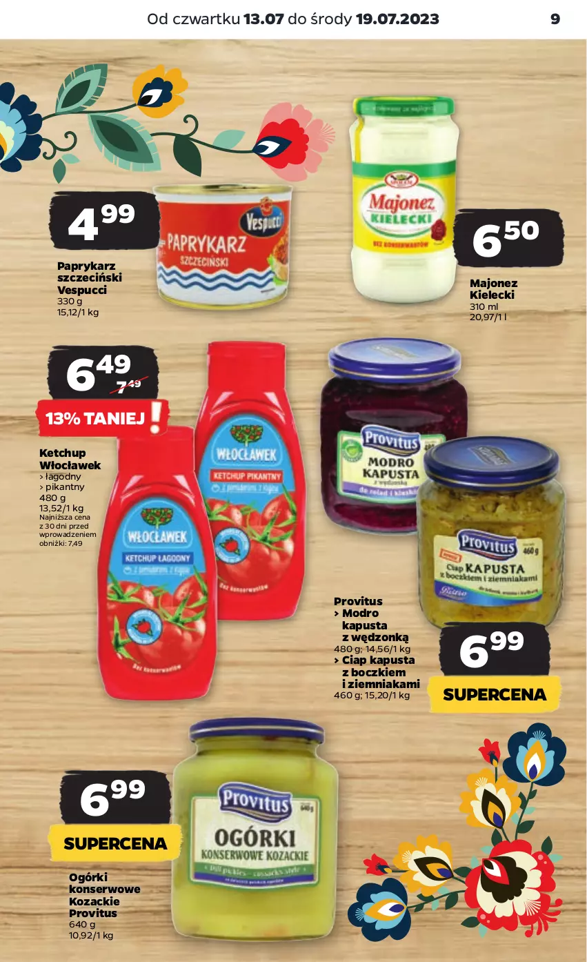 Gazetka promocyjna Netto - Artykuły spożywcze - ważna 13.07 do 19.07.2023 - strona 9 - produkty: Ketchup, Majonez, Ogórki konserwowe, Papryka, Paprykarz, Paprykarz szczeciński, Ser