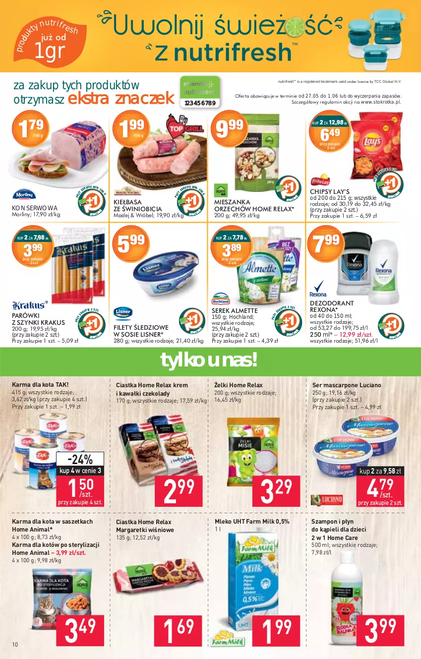 Gazetka promocyjna Stokrotka - Market - ważna 27.05 do 01.06.2021 - strona 10 - produkty: Ciastka, Dzieci, Fa, Farm Milk, Hochland, Kawa, Mascarpone, Mleko, Płyn do kąpieli, Ser, Szampon