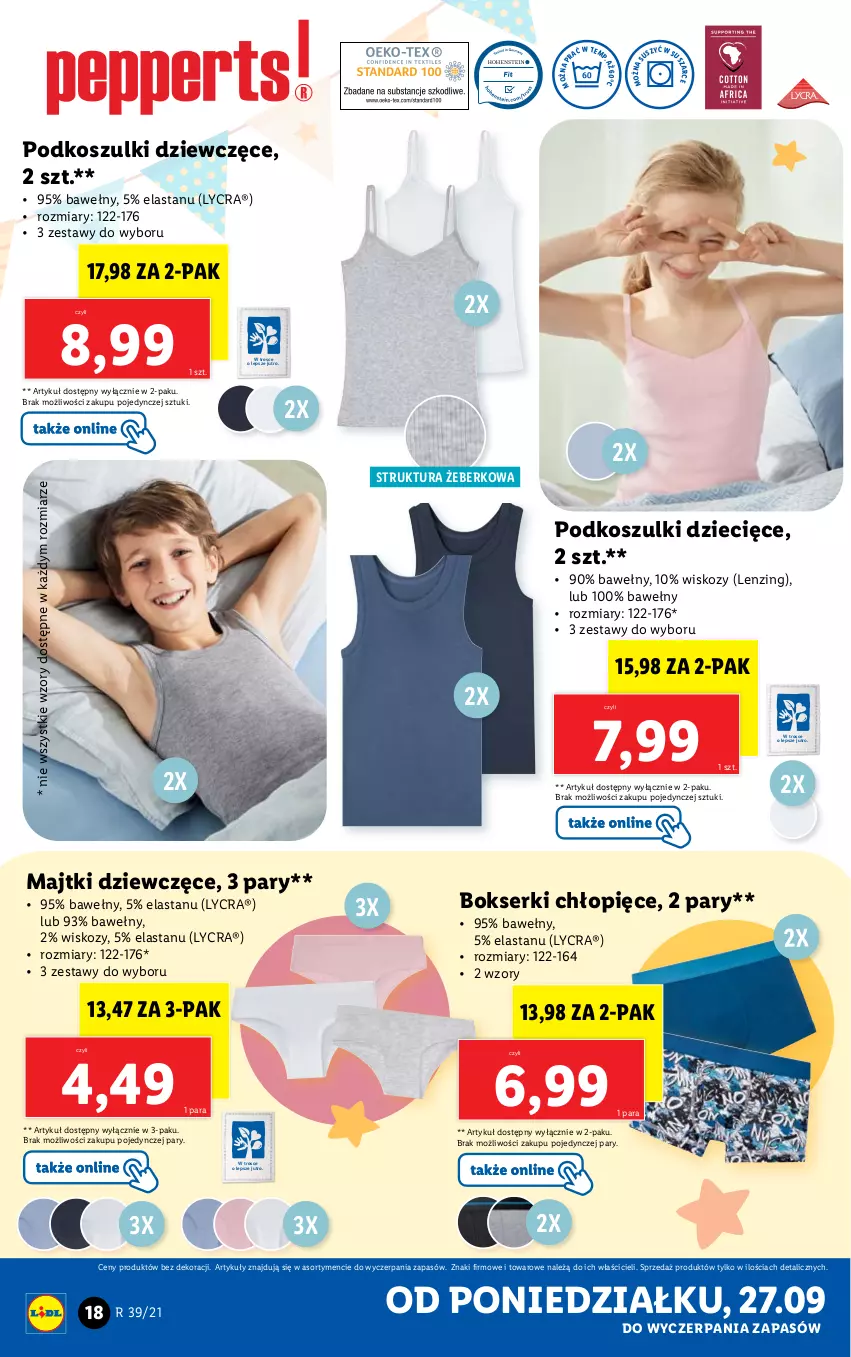 Gazetka promocyjna Lidl - GAZETKA - ważna 27.09 do 03.10.2021 - strona 18 - produkty: Bokserki, Dzieci, Kosz, Majtki, Ser