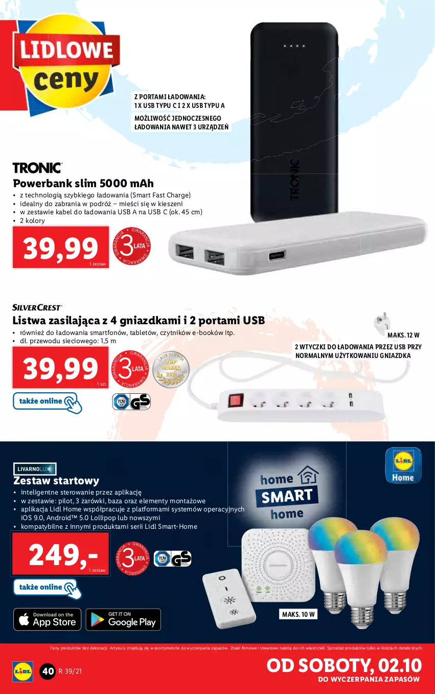 Gazetka promocyjna Lidl - GAZETKA - ważna 27.09 do 03.10.2021 - strona 40 - produkty: Intel, Listwa, Por, Ser, Smartfon, Tablet