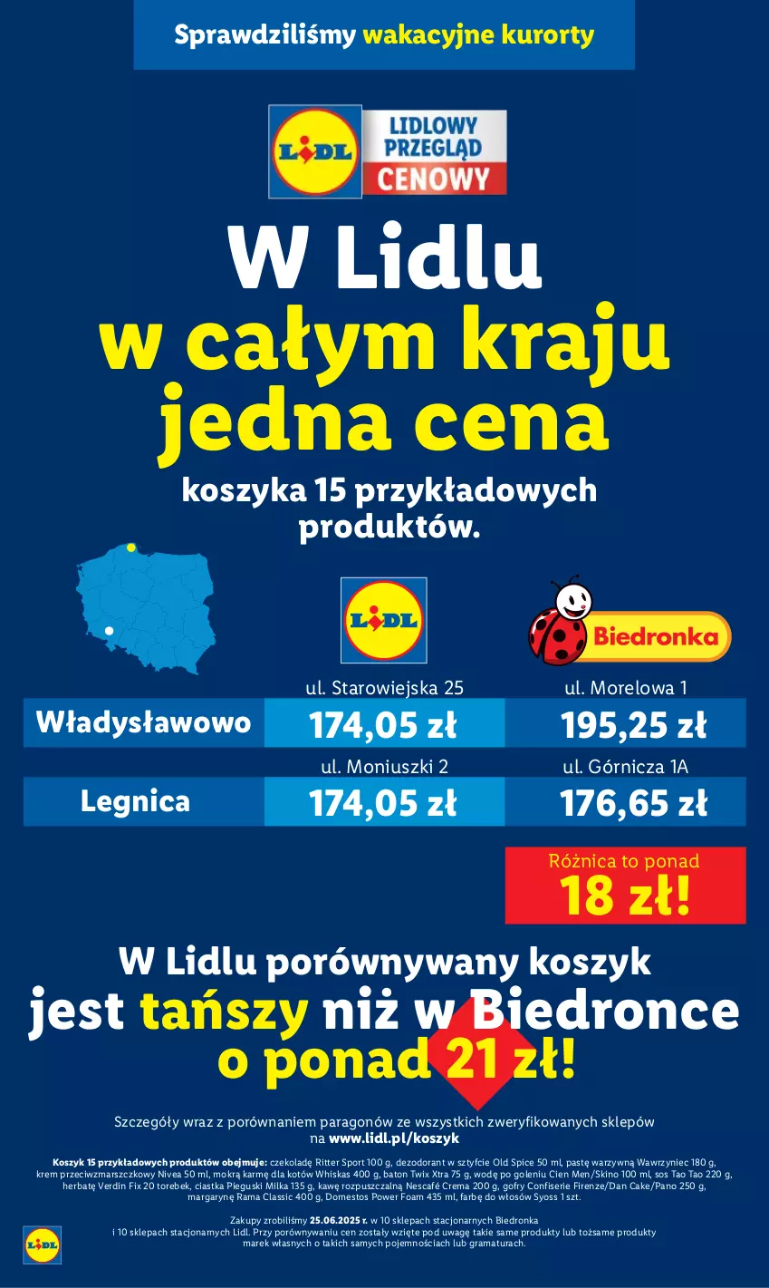 Gazetka promocyjna Lidl - GAZETKA - ważna 14.07 do 19.07.2025 - strona 2 - produkty: Baton, Ciastka, Dan Cake, Dezodorant, Domestos, Dron, Fa, Gofry, Gra, Kosz, Krem przeciwzmarszczkowy, Mars, Milka, Nescafé, Nivea, Old Spice, Por, Rama, Ritter Sport, Ser, Sos, Sport, Syoss, Twix, Whiskas