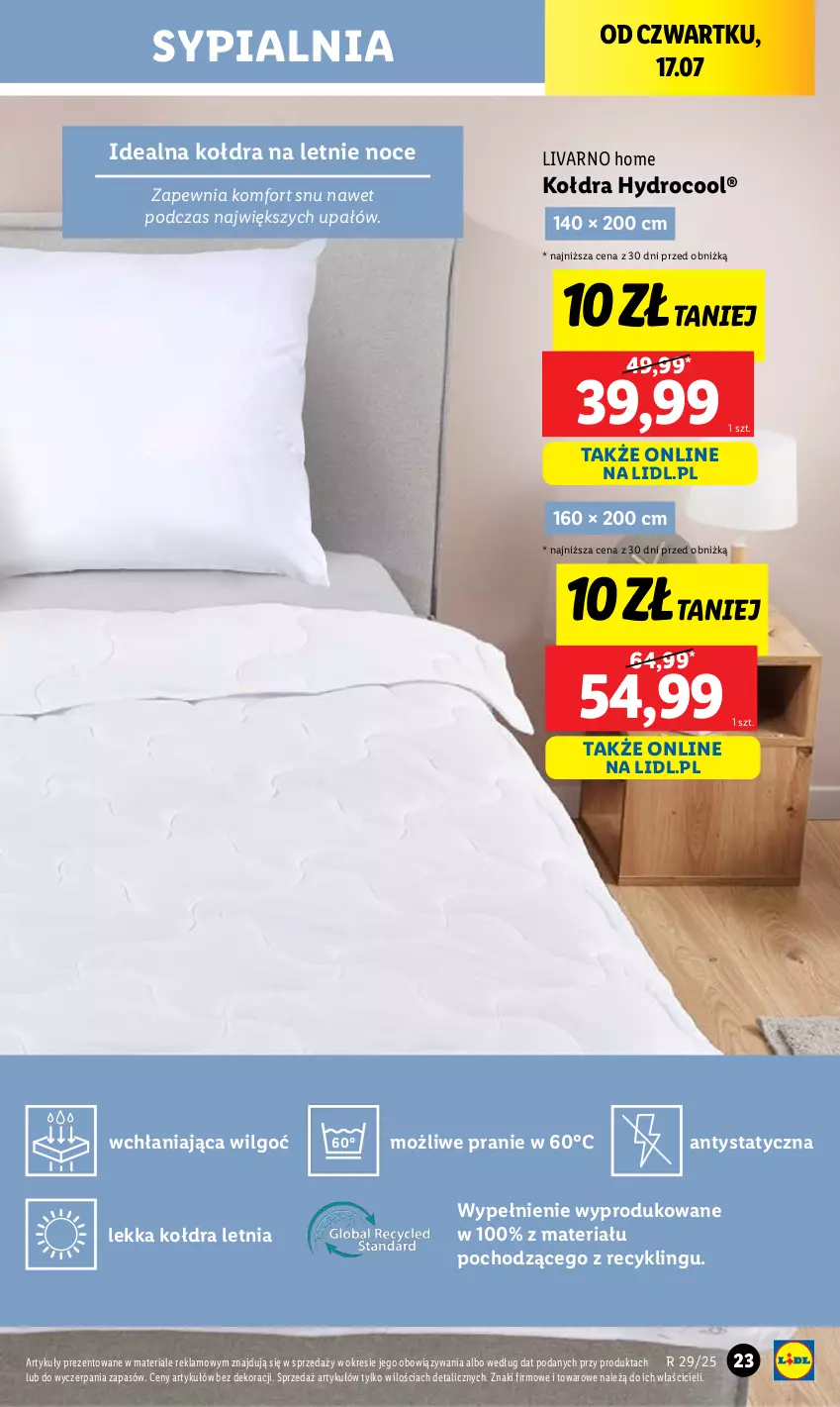 Gazetka promocyjna Lidl - GAZETKA - ważna 14.07 do 19.07.2025 - strona 33 - produkty: Ivar, Kołdra, LG, Sypialnia