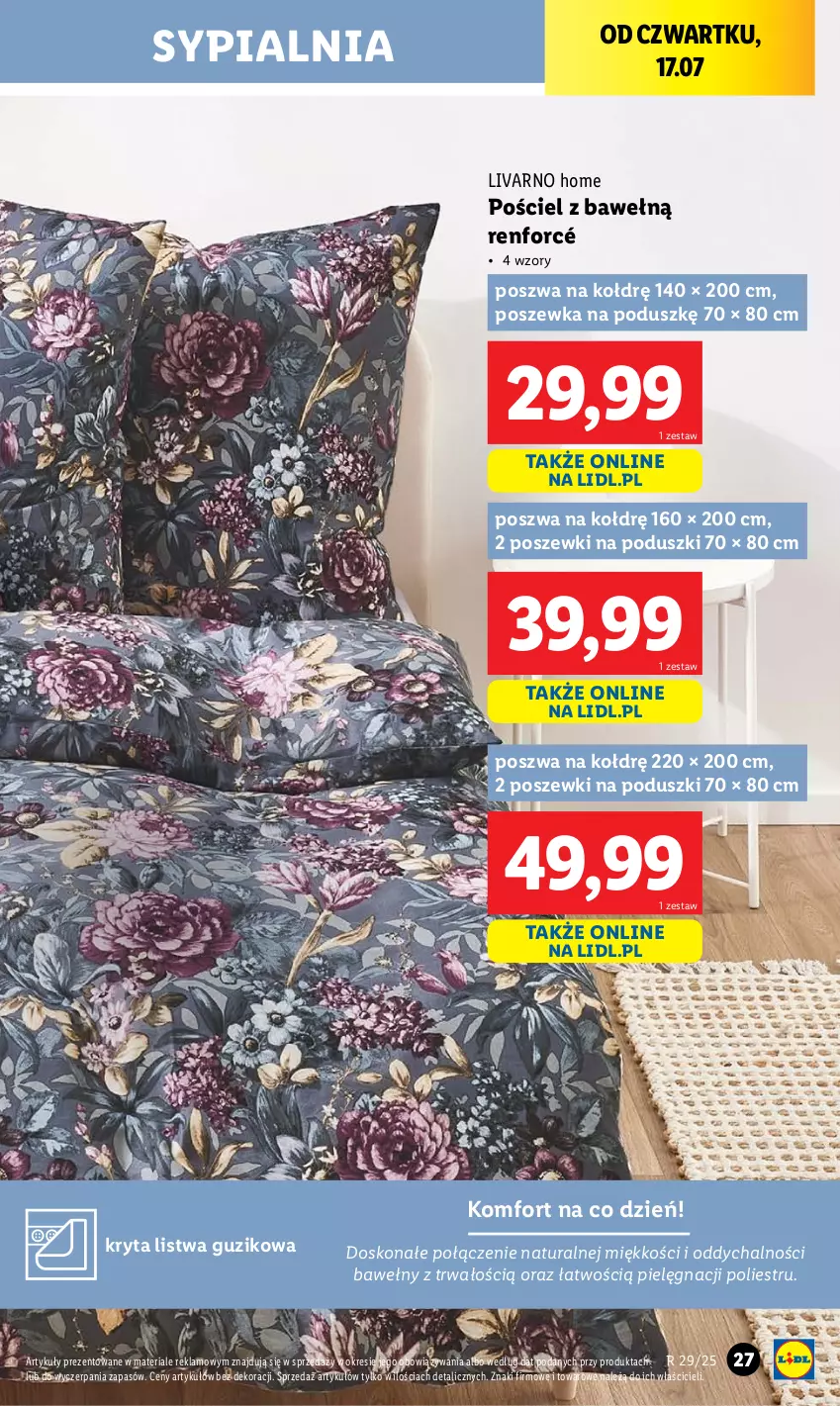 Gazetka promocyjna Lidl - GAZETKA - ważna 14.07 do 19.07.2025 - strona 37 - produkty: Ivar, Listwa, Pościel, Poszewka, Sypialnia